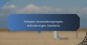 Testspiel: Veranstaltungsregeln, Anforderungen, Standards