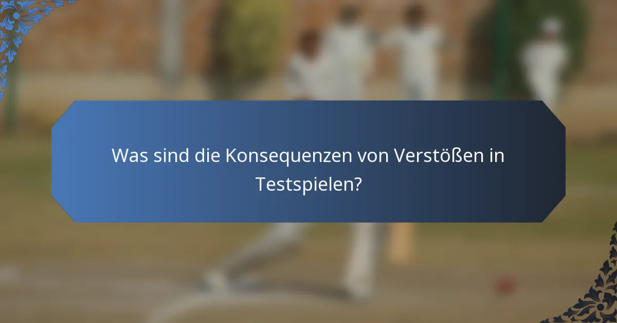 Was sind die Konsequenzen von Verstößen in Testspielen?