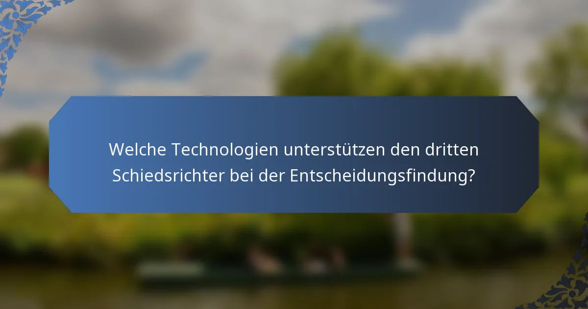 Welche Technologien unterstützen den dritten Schiedsrichter bei der Entscheidungsfindung?