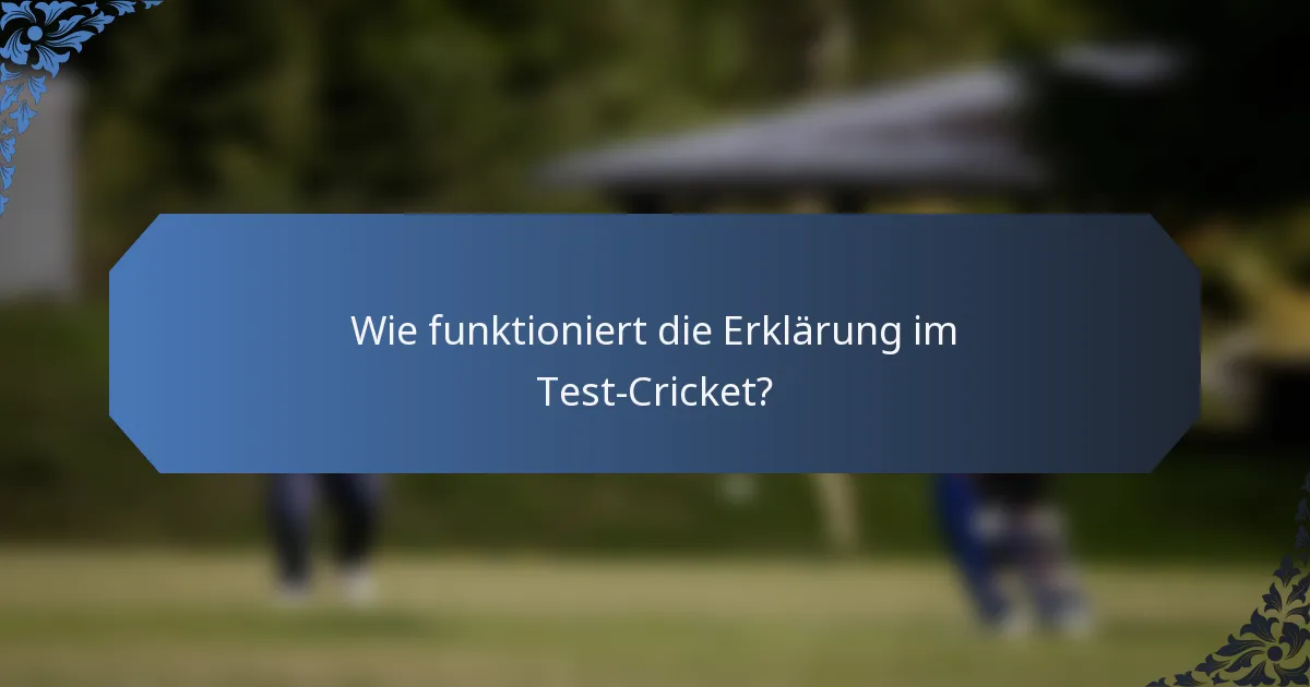 Wie funktioniert die Erklärung im Test-Cricket?