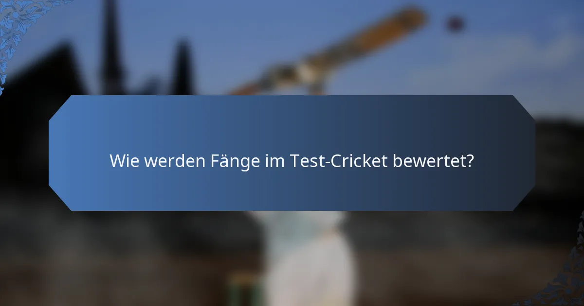 Wie werden Fänge im Test-Cricket bewertet?